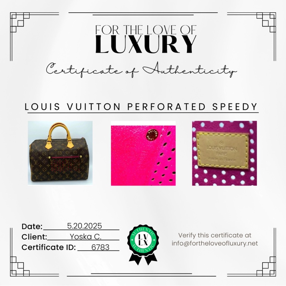 Louis Vuitton Speedy 30 Fuchsia Limited monogram perforated bag purse - Picture 13 of 13